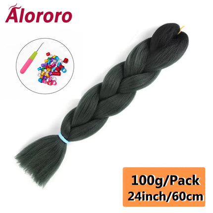 24 Inch Jumbo Braids for Hair Extensions Purple Synthetic Braiding Hair Accessories 100G/Pack Women DIY Hair for Crochet Braid