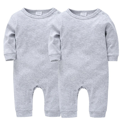 1/2 PCS/LOT Newborn Baby Sleepwear Solid Cotton Unisex Infant Boys Rompers Onesies White Black Toddler Girls Overall Roupas Bebe