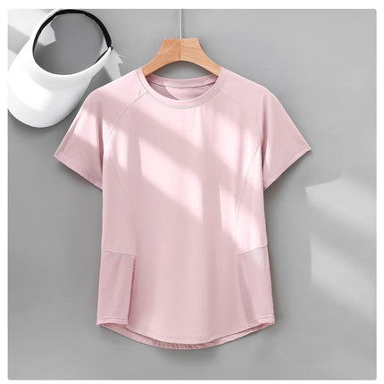 DRUR Sports Tops Women Quick Dry Workout Tshirt Running Yoga Gym Activewear Summer Short Sleeve Breathable Fitness Wear New
