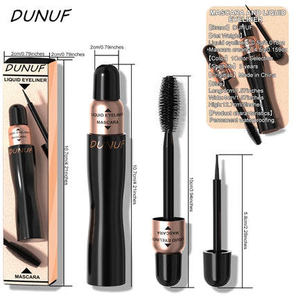 2-in-1 Double-ended Eyeliner Mascara | Matte Black Waterproof | Smudge-proof Quick-drying Ultra-fine | Volumizing Curling Y2K