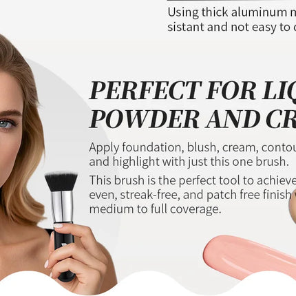 DUcare Foundation Brush Flat Top Kabuki Makeup Brushes Synthetic Hair Liquid Blending Mineral Powder Buffing Stippling Cosmetics