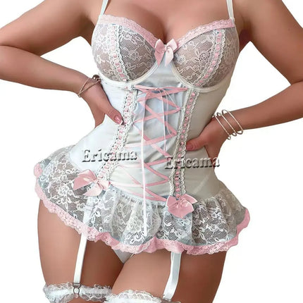 Erotic Underwear Bras Sets For Women Lace Garter Lingerie Intimates 2025 Underwire Bra And Panty Thongs Ladies Underwear Set