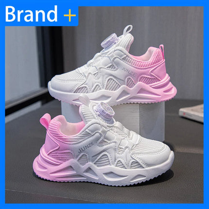 Girls Sports Shoes Pink Mesh Breathable Lightweight Running Shoes Summer New Soft Sole Rebound Wear-resistant Casual Sneakers