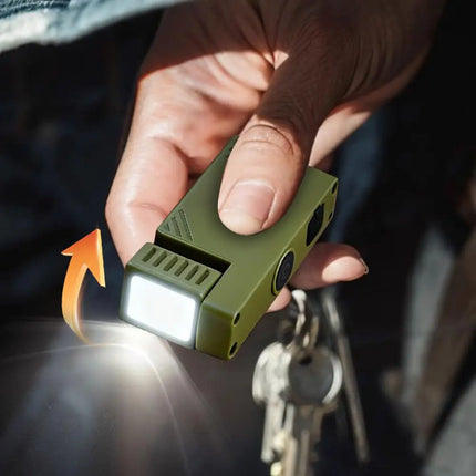 Rechargeable Mini EDC Handheld Flashlight Rotating LED Flashlight Outdoor 5 Modes Magnet Work Light Portable Pen Clip Lantern
