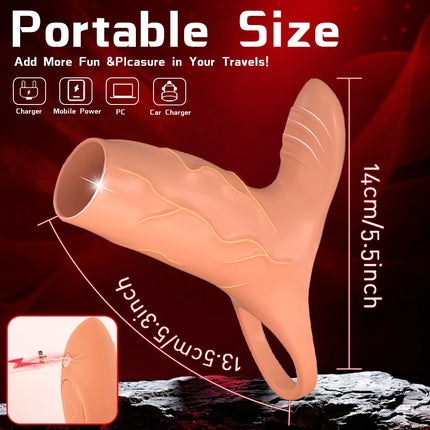 Vibrating Penis Sleeve 10 Modes Cock Ring G Spot Stimulate Vibrator Sex Toys for Men Penis Delay Ejaculation Erection Trainer 18