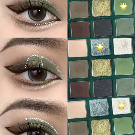 DIKALU Dark Witch ~ Paris Garden Nine Color Eyeshadow Hray Retro French Black Green Contrast Olive Green Small Smoke