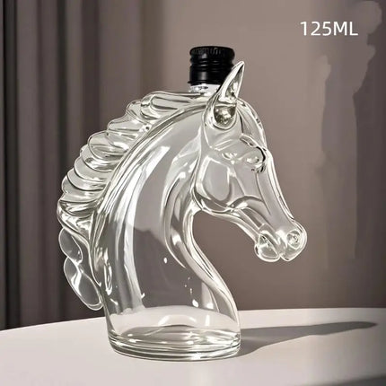 1Pc Whiskey Bottle Engraved Horse Head Shape Glass Decanter For Whiskey Bourbon Brandy Unique Liquor Bottle Gift For Lovers