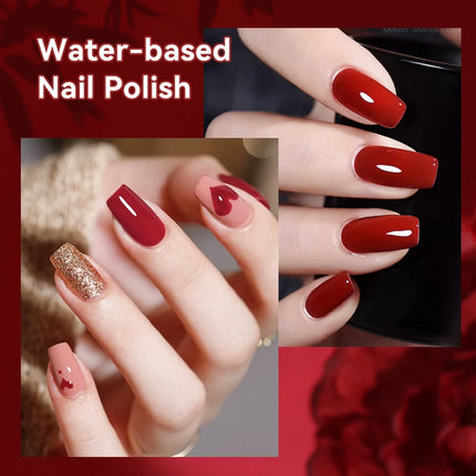 LILYCUTE 7ml Water-Based Nail Polish 40 Colors Long Lasting Quick Drying No Need of Lamp to Cure Nail Supplies For Nail Manicure