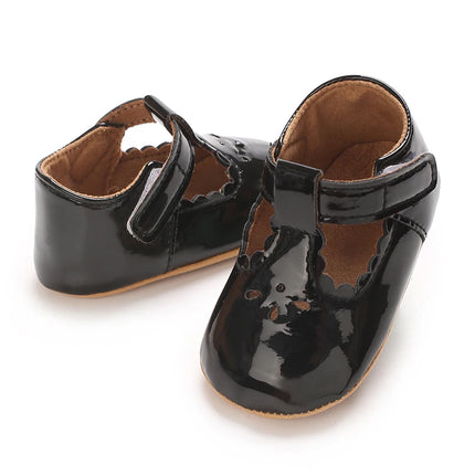 Breathable Newborn Baby Shoes Baby Boy Girl Shoes Girl Classic Bowknot Rubber Sole Anti-slip PU  Toddler Shoes First Walker