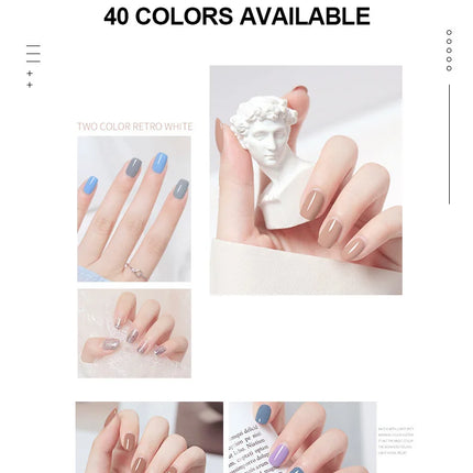 KUDAN Nail Polish Water-based 10ml No-bake Long-lasting Students Children Without Odor Can Tear Nail Art Manicure Tool