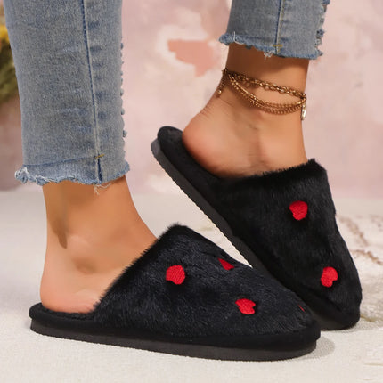 Women's LOVE Slippers Fuzzy Fluffy Memory Foam Slides House Shoes Open Toe Indoor and Outdoor Cute Comfort Living Room Shoes