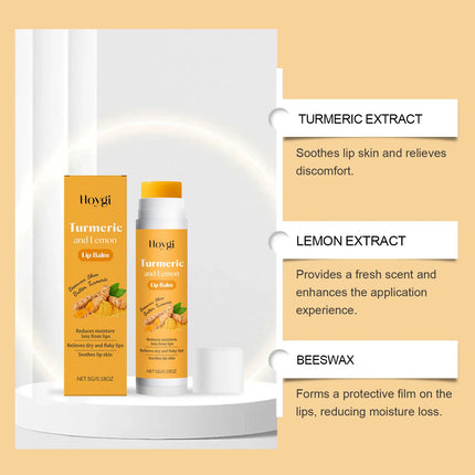 Lip Balm Care Series Lasting Moisturizing Nourishing Lip Care Lemon Turmeric Soothing Tallow Hydrating Balm for Dry Chapped Lips