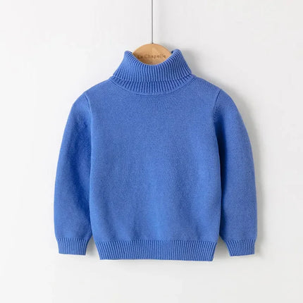 2-8T Toddler Kid Baby Boy Girl Sweater Winter Clothes Knit Pullover Top High Collar Warm Thick Infant Knitwear Casaul Outfit