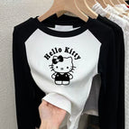 110 cm / Hello cat [black and white cotton]