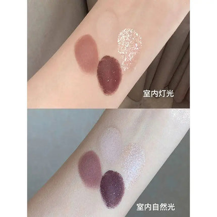 4-Color Glitter Blue Eyeshadow Palette Matte Pearl Shimmer Acrylic Smoky Grey Eye Shadow Palette Long Lasting Makeup Cosmetic