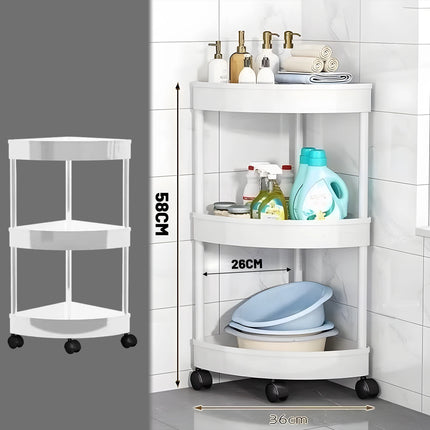 With Swivel Wheels Small Cart Shelf Snacks Racks Trolley Holder Home Bathroom Kitchen Organizer Multi-layer Movable Storage Rack