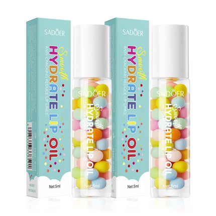 1/2/3pcs SADOER Macaron Moisturizing Lip Oil Plump Lips Cream Hydrating Lip Balm Lip Plumper for Beauty Lips Skin Care