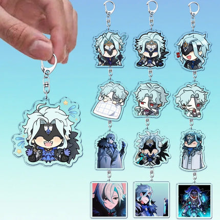 Cute Cartoon Dottore Keychains for Accessories Game Gamer Anime Jewelry Keyrings Chibi Charm Friends Gifts