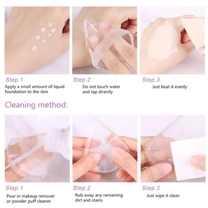 1Pcs BB Cream No Powder Eating Powder Makeup Tools Triangle Soft Silicone Gel Powder Puff Sponge For Cosmetic Face Foundation