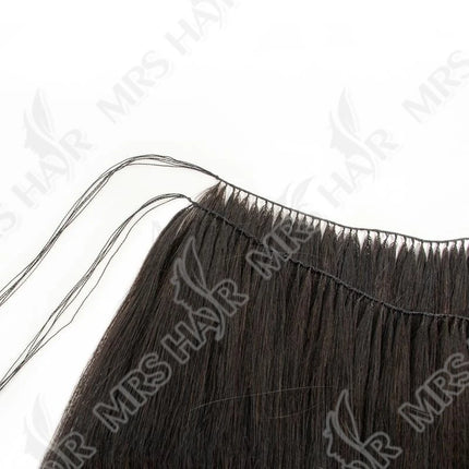 Invisible Feather Hair Bundles Extensions Natural Fish Line Human Hair Non-Remy Invisible Micro rings Hair Weft 100 strands