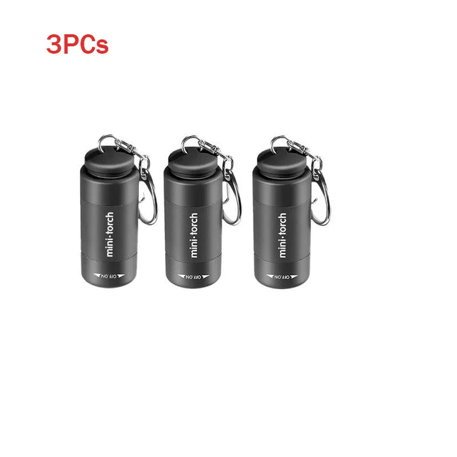 Mini Pocket LED Flashlight Portable Waterproof Small Keychain Torch  Outdoor USB Rechargeable LED Multifunctional  Light