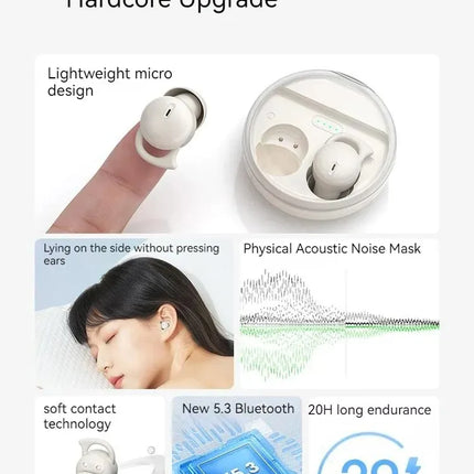 New Q26 Sleep Headphones Mini Small Wireless Bluetooth Earphones Noise Reduction Headset In-Ear Invisible Sleeping Earbuds Gifts