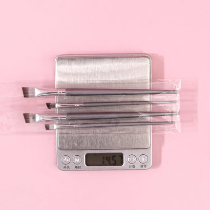 4PCS Liquid Eyeliner Brush Ultra Thin Fine Oblique Angle Flat Head Eyebrow Brush