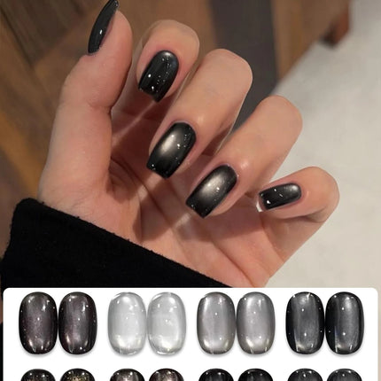 MIANEL 10ML 2026 New Black Gem Cat Eye Gel Polish Whitening Dark-Style Edgy Nail Polish with Glass Beads Nail Art