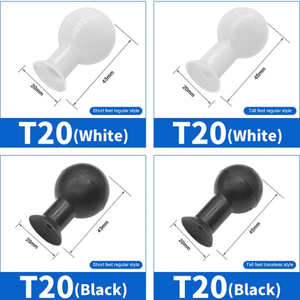 JXD T-20/30/40/58/65 Black Silicone Non-Marking ESD Vacuum Suction Ball