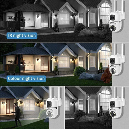 8MP WiFi Surveillance Camera Dual Lens PTZ IP Camera Wireless Security Two-Way Audio Human Detect Security 10X Zoom 5MP Camera