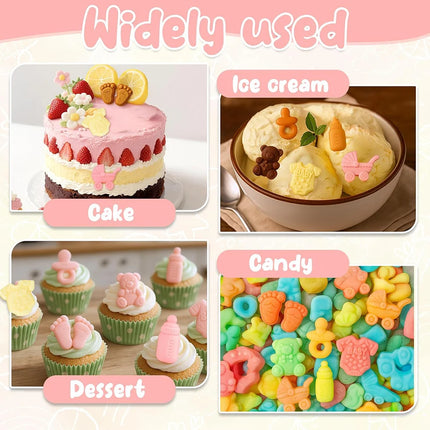 Baby Shower Chocolate Mold,Baby Onesie Pacifier Silicone Mold  Baby Feet Molds Baby Bottle Cradles Bite Size Chocolate Molds