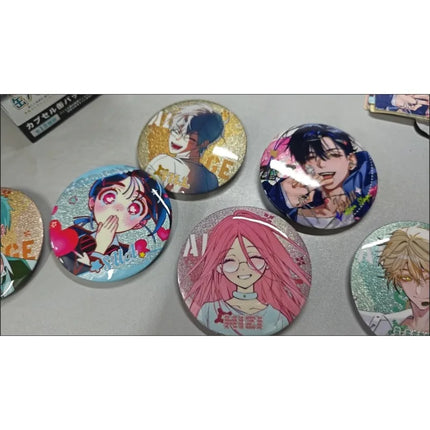 6Pcs/Box Anime Korean Manga Alien Stage Mizi Sua Ivan Till Hyuna Luka Laser card Cartoon Cosplay Badge Pin Tinplate Brooch Gift