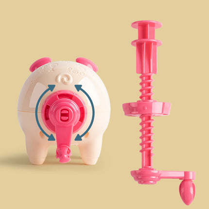 Cartoon Cute Pig Noodle Machine Clay Set Game Noodle Machine Multiple Molds Knife Fork Clay Set Toys "