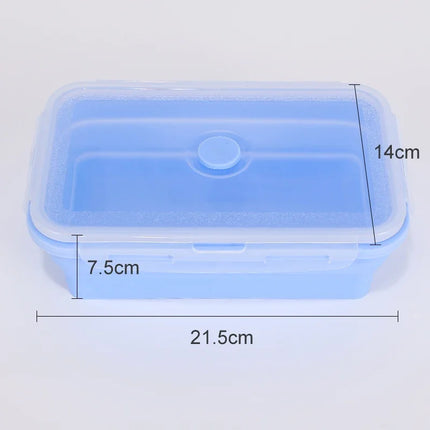 Collapsible Food Storage Containers Foldable Silicone Lunch Containers with Lids, Rectangle Collapsible Bowls Round Food Bowls