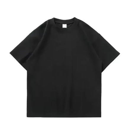 Black White GSM 500g Heavy Duty Cotton Plus Size T-Shirt Crew Neck Men's Short Sleeve Three Needles Half Sleeve Tee