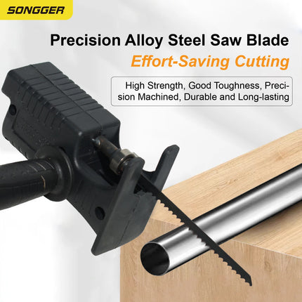 Electric Drill to Chainsaw Converter Kit Portable Saw Attachment for Wood Metal Plastic Cutting Power Tool Adapter