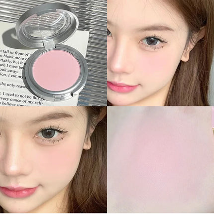 Single Matte Blusher Palette Blush Cream Contour Makeup Face Blusher Natural Cheek Tint Brighten Waterproof Peach Blush Cosmetic