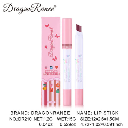 Two-Color Lipstick Pen, Matte Matte Finish, Long-Lasting Makeup Effect, Two-Color, Delicate, Waterproof, Non-Fading Lip Gloss, Natural and Easy to Apply Lipstick