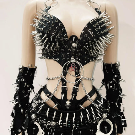 Gothic Tank Tops Punk Tank Tops halter topy2k clothes y2k crop top gothic clothes y2k top rivet Tank Tops Skull top vintage top