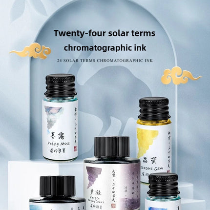 Ostrich 24 Colors 30/15ml Layered Chromatography Fountain Pen Ink Vibrant Gradient Watercolor Non Carbon Non Clogging Stationery