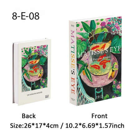 Van Gogh Monet Fake Book Painting Decorative Books Storage Box Sunflower Water Lily Coffee Table Books Home Decor Shooting Props