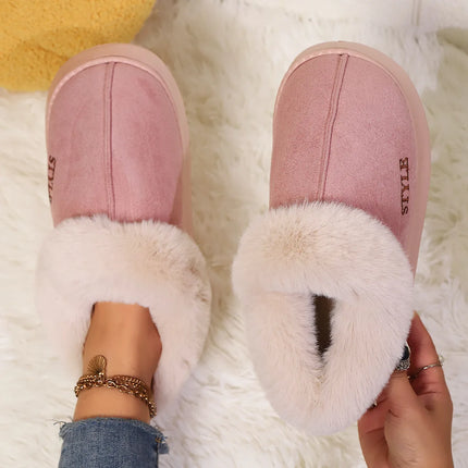 Women's Winter Fur Shoes Male Ankle Boots Platform Slippers Home Warm Fashion Outdoor Basis Thick Wool Wool Short Boots