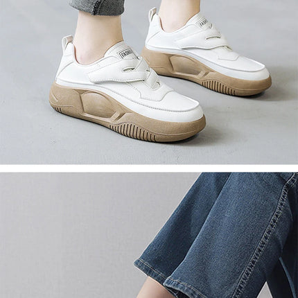 Women's High Top Shoes Spring Soft Leather ComfortableTravel Sneakers Casual Antislip Shoes