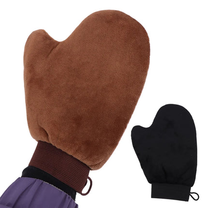 Z. 1Pc Finger Glove Reusable Body Self Tan Glove Applicator Tanning Gloves Cream Lotion Mousse Body Cleaning Glove Self Tanner