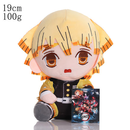 15-25cm Demon Slayer Cartoon Plush Toys Ghost Slayer Keychain Kamado Tanjirou Kamado Nezuko Kochou Figure Stuffed Doll Child Gif