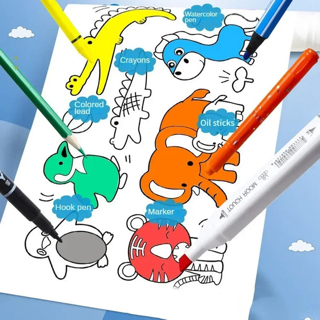 Children's Drawing Roll Scroll DIY Coloring Paper Roll Color Filling Graffiti Paper-cut for Kids Painting Educational Kids Toys