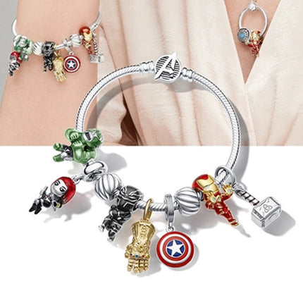 TOP 925 Sterling Silver Marvel Anime Avengers Lron Man Helmet Charms Fit Original Bracelet Womens Pendant Beads Jewelry Hot Gift