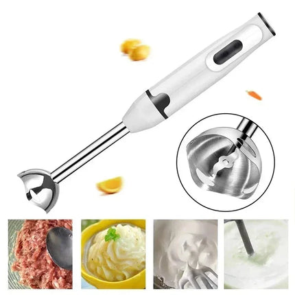 Handheld Electric Food Mixer 3-in-1 Stainless Steel Whisk Blender Chopper For Eggs Vegetables Kitchen Utensil