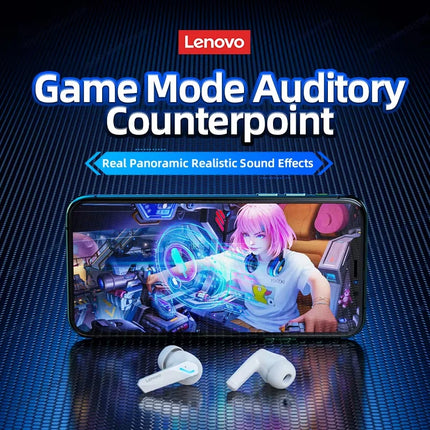 Lenovo GM2 Pro Earphone Bluetooth 5.3 Headphones with Mic 9D Stereo Pro 6 Lenovo Earbuds Dual Modes Music Game Wireless Headset