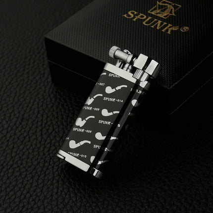 High-end Inclined Flame Open Flame Lighter, Butane Gas Lighter, Grinding Wheel Ignition, Metal, Creative Pipe Lighter